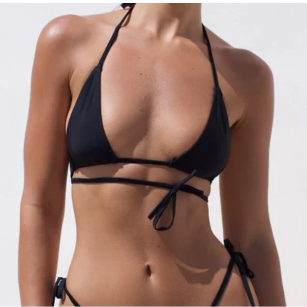 437 Swim Black Sanders Bikini Top